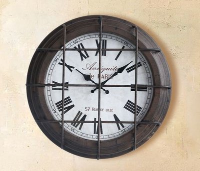 美學空間《法國進口鐵製超仿舊大型船鐘.時鐘.掛鐘-設計師款 法式鄉村復古工業風格 》