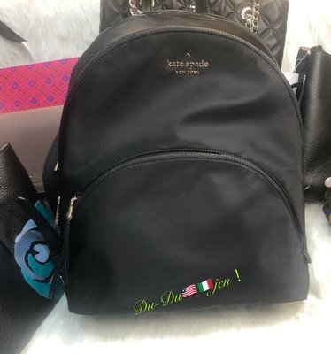 全新品🇱🇷KATE SPADE 🔥WKRU6597 🌈34*32*11 💞💞金字 💞荔枝紋💕拉鍊後背包-黑色中 現貨