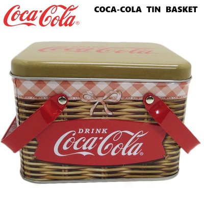 (I LOVE 樂多) 日本進口 COCA COLA 可口可樂 可樂 野餐籃造型 餅乾盒 收納盒 野餐盒