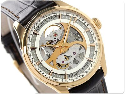 HAMILTON 漢米爾頓 手錶 Jazzmaster 40mm 簍空 玫瑰金 機械錶 男錶 H42545551
