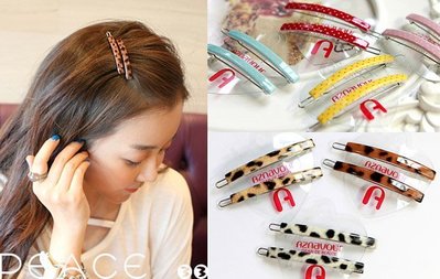 【PEACE33】正韓國AZ品牌進口空運。髮飾飾品 阿茲娜 豹紋點點 一字壓釦式髮夾/邊夾。現+預