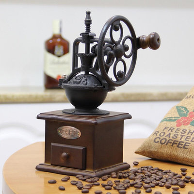 新品復古咖啡研磨機手動咖啡機家用磨咖啡豆摩天輪手搖咖啡磨豆機