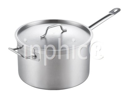 INPHIC-複底高身汁鍋 厚底高身鍋 不鏽鋼複合底鍋 單柄湯鍋 雙耳汁鍋 20cm單柄