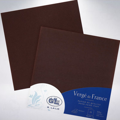 法國 G. LALO Verge de France 16*16cm 硬質卡片紙: 深褐色/Dark Brown