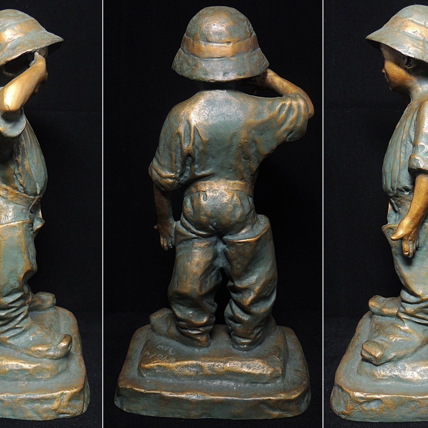 日本雕塑界巨匠北村西望作品將軍の孫銅質置物擺件箱附| Yahoo奇摩拍賣