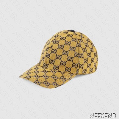 【WEEKEND】 GUCCI GG Multicolour 滿版Logo 棒球帽 帽子 黃色 658532
