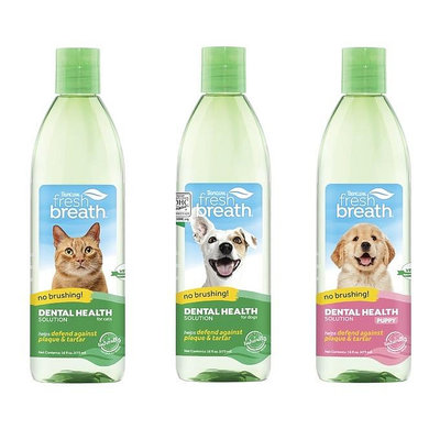 美國 Fresh breath鮮呼吸 潔牙凝膠-2oz 潔牙水16oz 原味通用型 幼犬專用 挑嘴貓專用 強效美白