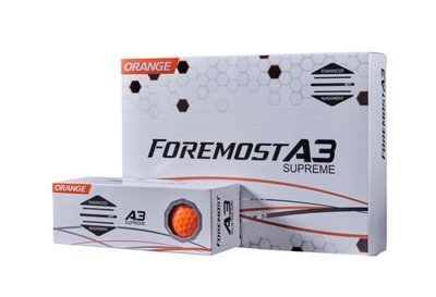 青松高爾夫'22 FOREMOST A3 Supreme 球 (三軸瞄準線) (橘色-12/DZ) 三層球$700元