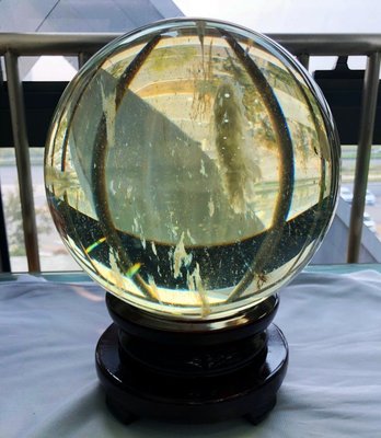光工水晶阿賽斯特萊 21cm天然黃水晶球12.2kg擺件 提升靈性水晶阿賽斯特萊梵天透體梅爾卡巴揚升松果體第三眼