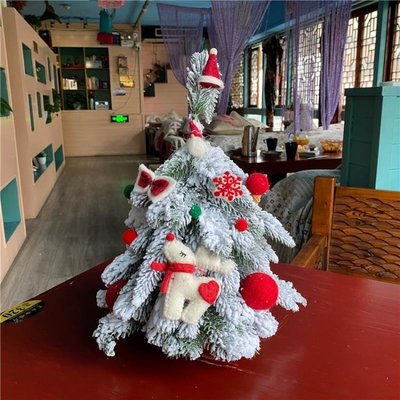 創意迷你小圣誕樹家用桌面裝飾christmas tree套餐diy禮物擺件免運 柳風向