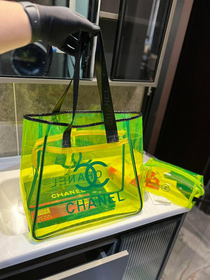 小老虎包包全球購 Chanel 沙灘果凍包 子母購物袋  搭配大膽的果凍透明材質 十分亮眼～特別好看 強推一百遍 NO42886