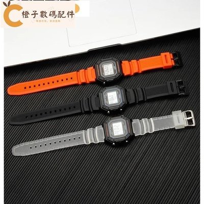 新款  錶帶 卡西歐小方塊手錶帶W-218H/AE-1200/1100/SGW300/W-800H樹脂錶[橙子數碼配件]