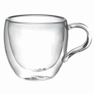 耐熱雙層玻璃杯100ml（有耳） 品茶杯 酒杯 花茶杯 蛋形杯 隔熱杯《享購天堂》