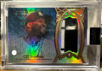 (記得小舖)MLB CC Sabathia 紐約洋基 2022 Dynasty Game Used Patch 親筆簽名卡 限量10張 台灣現貨如圖