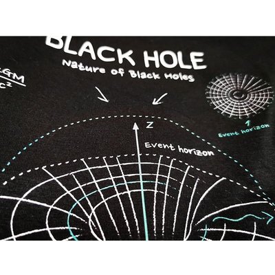 台灣現貨極譽黑洞結構磁場科學風T恤black hole天體物理學蟲洞純棉短袖男