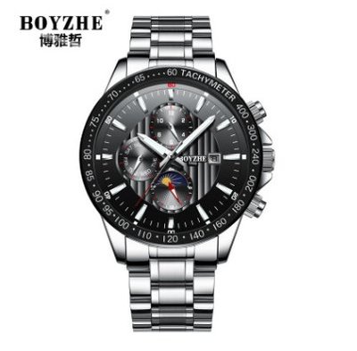 【包大人 D421】BOYZHE全自動機械表鋼表帶時尚镂空watch男士手表4