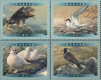 【二手】 加拿大2001年鳥類郵票4全734 郵票 小型張 郵品【奇摩收藏】