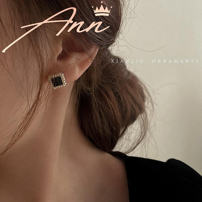 復古方形珍珠耳釘女氣質高級感輕奢耳環2023新款爆款時尚百搭耳飾-Ann美學
