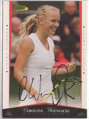 網球 2012 ACE Grand Slam 女單球后 丹麥甜心 Caroline Wozniacki 少見直筆簽名卡