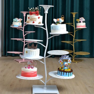 現貨熱銷·歐式婚慶甜品臺擺件節日裝飾展示架創意蛋糕落地多層托盤生日花架