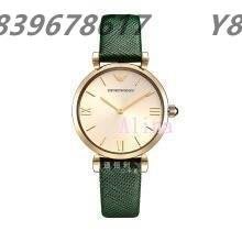 美國代購EMPORIO ARMANI 亞曼尼手錶 AR1726 情侶手錶 女款 手錶 腕錶 金邊綠錶