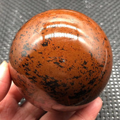 【二手】天然紅曜石球擺件，直徑7.6厘米，重550克 水晶 礦石 老貨 【天地通】-4720