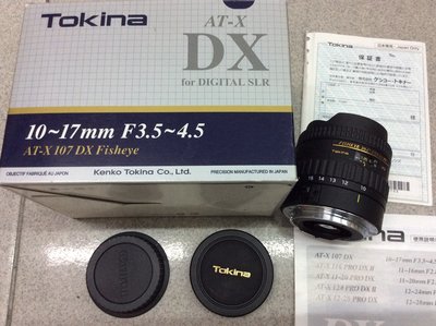 [保固一年] [明豐相機 」Tokina AT-X DX 10-17mm f3.5-4.5, for N 魚眼鏡頭