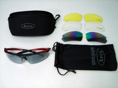 APEX 805 運動眼鏡 太陽眼鏡[買一送三](防彈級PC耐衝擊安全鏡片)框有7色