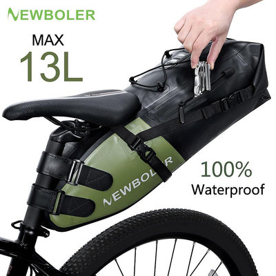 Newboler 13L 大容量自行車包防水自行車馬鞍包可折疊騎行尾後包 MTB 公路後備箱自行車包