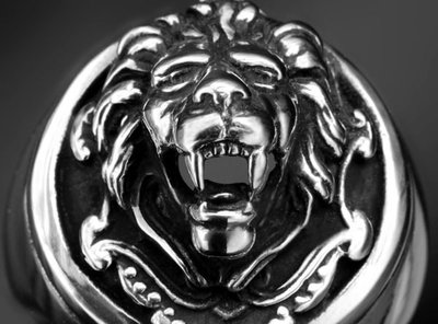 【創銀坊】皇家雄獅 925純銀 戒指 獅子 老虎 老鷹 龍 花豹 野狼 哈雷 重機 lion 貔貅 戒子(R-1706)