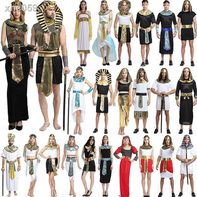 ❖▥☞cosplay萬圣節成人服裝埃及法老艷后男羅馬希臘女長袍服飾衣服