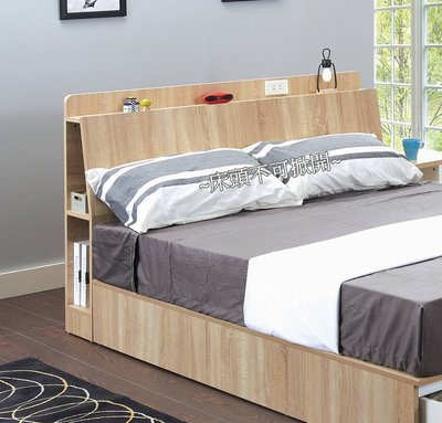 【生活家傢俱】HJS-434-1：艾美爾3.5尺加厚床頭片-加州橡木【台中家具】床頭板 插座 低甲醛E1系統板 系統家具