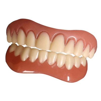 【自然色牙齒(上牙+下牙 )】矽膠假牙貼片 矽膠美齒貼 仿真假牙 可脫卸 美容牙套 仿真軟矽膠 美白牙套 美齒貼片 假牙套 假牙片