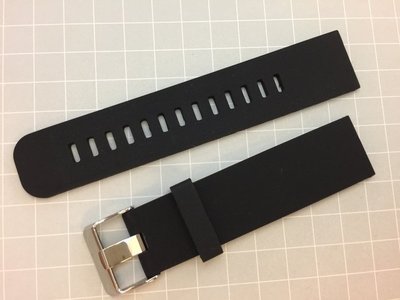 20mm 22mm科技黑色優質手感全平面直身矽膠智慧錶帶不鏽鋼製錶扣可固定錶圈,可搭配快拆彈簧棒使用