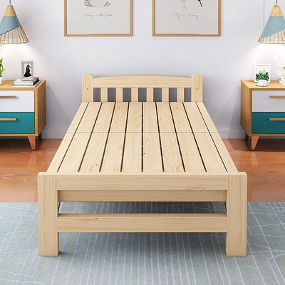 拆疊床單人床活動床折疊床單人冬季美式實木床可折疊雙人床實木