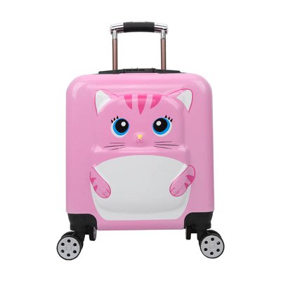【上品箱包】(粉紅小貓) 18寸 時尚立體浮雕3D 兒童卡通 ABS密碼鎖 登機箱/行李箱/拉桿箱/旅行箱 #童言童夢