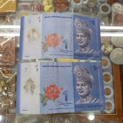 ☆孟宏館☆馬來西亞塑膠紙鈔紙幣共2張~D053