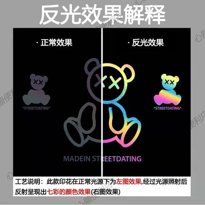 反光七彩熱轉印燙畫貼圖案熨燙品牌貼紙衣服LOGO貼燙印布貼補丁貼心願便利店