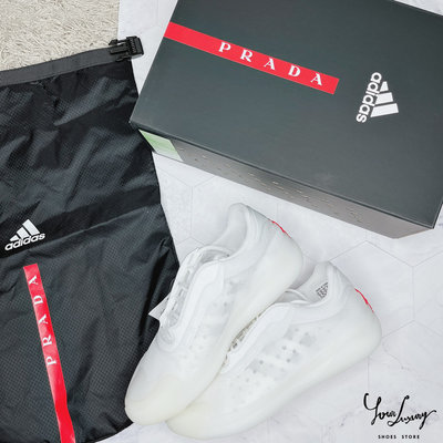【Luxury】Adidas &amp; Prada聯名 球鞋 白色 紅色 聯名鞋款 三葉草 愛迪達 限量