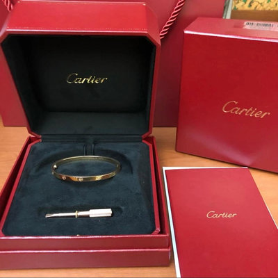Cartier Love bracelet 黃K金 細版 手環 16號 全配