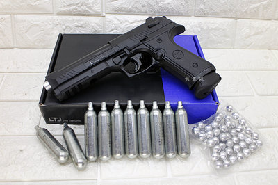台南 武星級 LTL Alfa1.50 M9 手槍 鎮暴槍 CO2槍 + CO2小鋼瓶 + 鋁彈 ( 防身震撼槍警衛