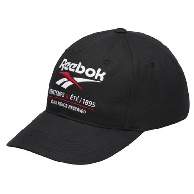 [MR.CH] Reebok logo cap 男女 休閒 運動 可調式 環扣 鴨舌帽 老帽 黑 DU7519