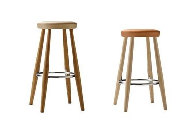 Moon の Wood Design _複刻 丹麥品牌CH56 BAR STOOL 現代簡約圓凳造型 吧檯椅