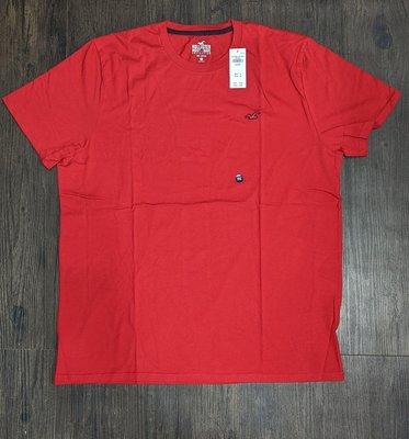『BAN'S SHOP』Hollister 短袖T-Shirt  圓領 紅色 大尺碼 XXL 美國購回 保證真品 全新
