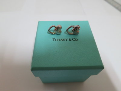 Tiffany &amp; Co 蒂芬妮 925純銀耳針款式愛心形耳環(真品)