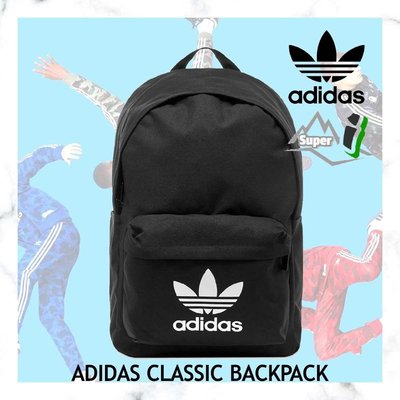 「i」【現貨】愛迪達 Adidas Originals Trefoil 黑 學院運動 水壺袋 書包 後背包GD4556