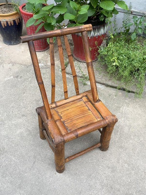 【二手】老竹椅子一把坐高34幾十年了穩當好用15pf號 老物件 老貨 古玩【廣聚堂】-540