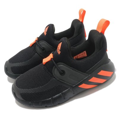 adidas 慢跑鞋 RapidaZEN I 黑橘(零碼16cm) 小童鞋 襪套 原價1590元