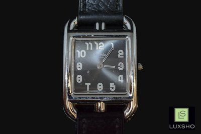 [ LUX SHO ] HERMES 黑面盤皮帶錶  LSW-170
