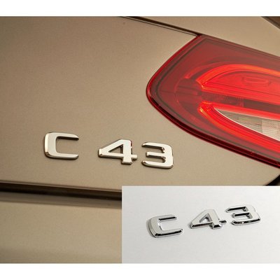【JR佳睿精品】16-UP Benz C43 賓士 W205 電鍍銀 後車廂 字體 字貼 標誌 改裝 標誌 貼紙